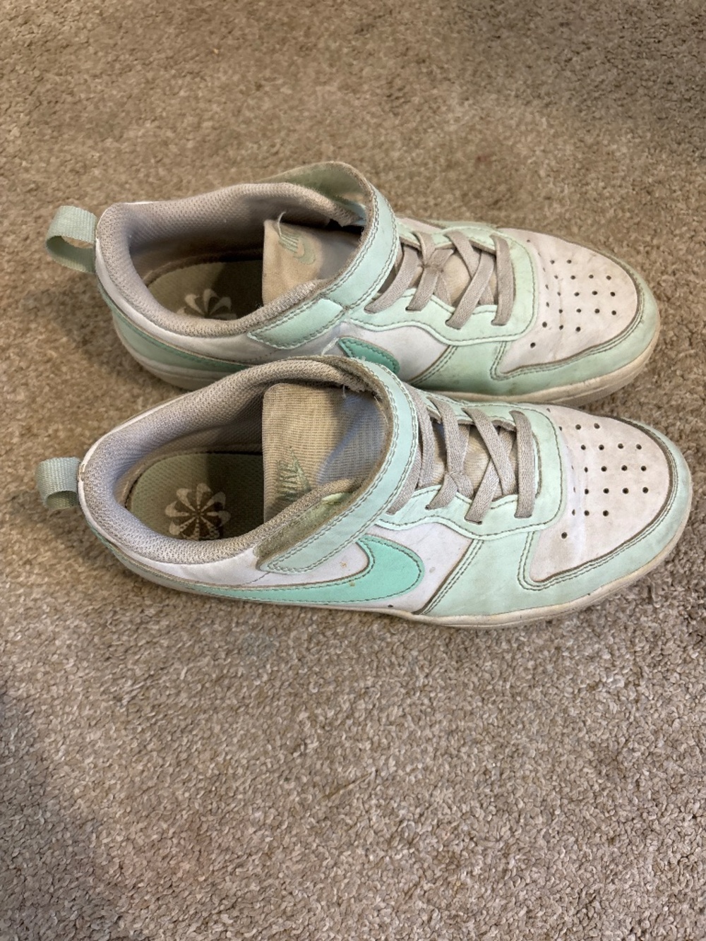 green and white velcro nike